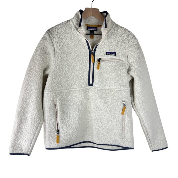 Patagonia Cream Retro Pile Fleece Marsupial Pullover Jacket - Picture 1 of 5
